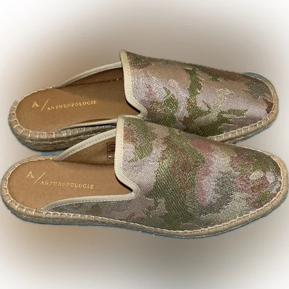 Anthropologie Glittered Camo Espadrilles Size 6.5 - Picture 4 of 8